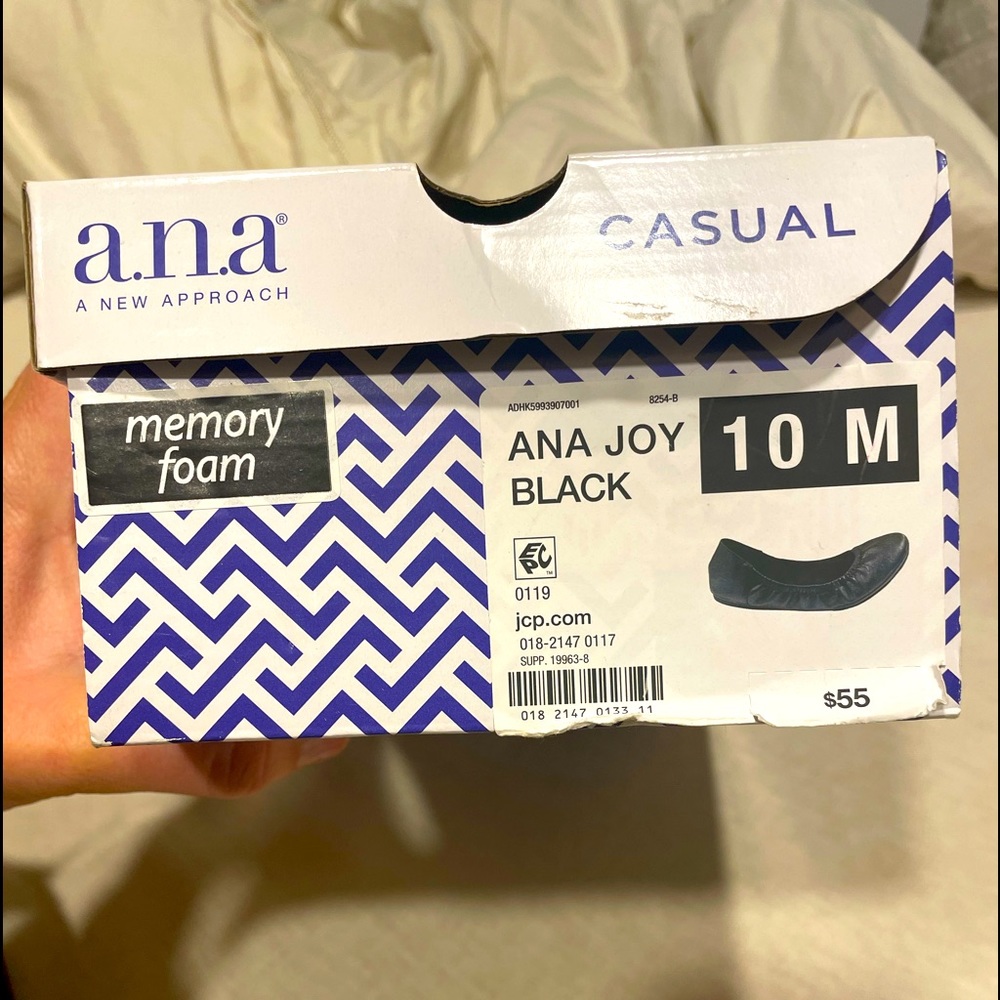 Ana Joy Black Ballet Flats with Memory Foam